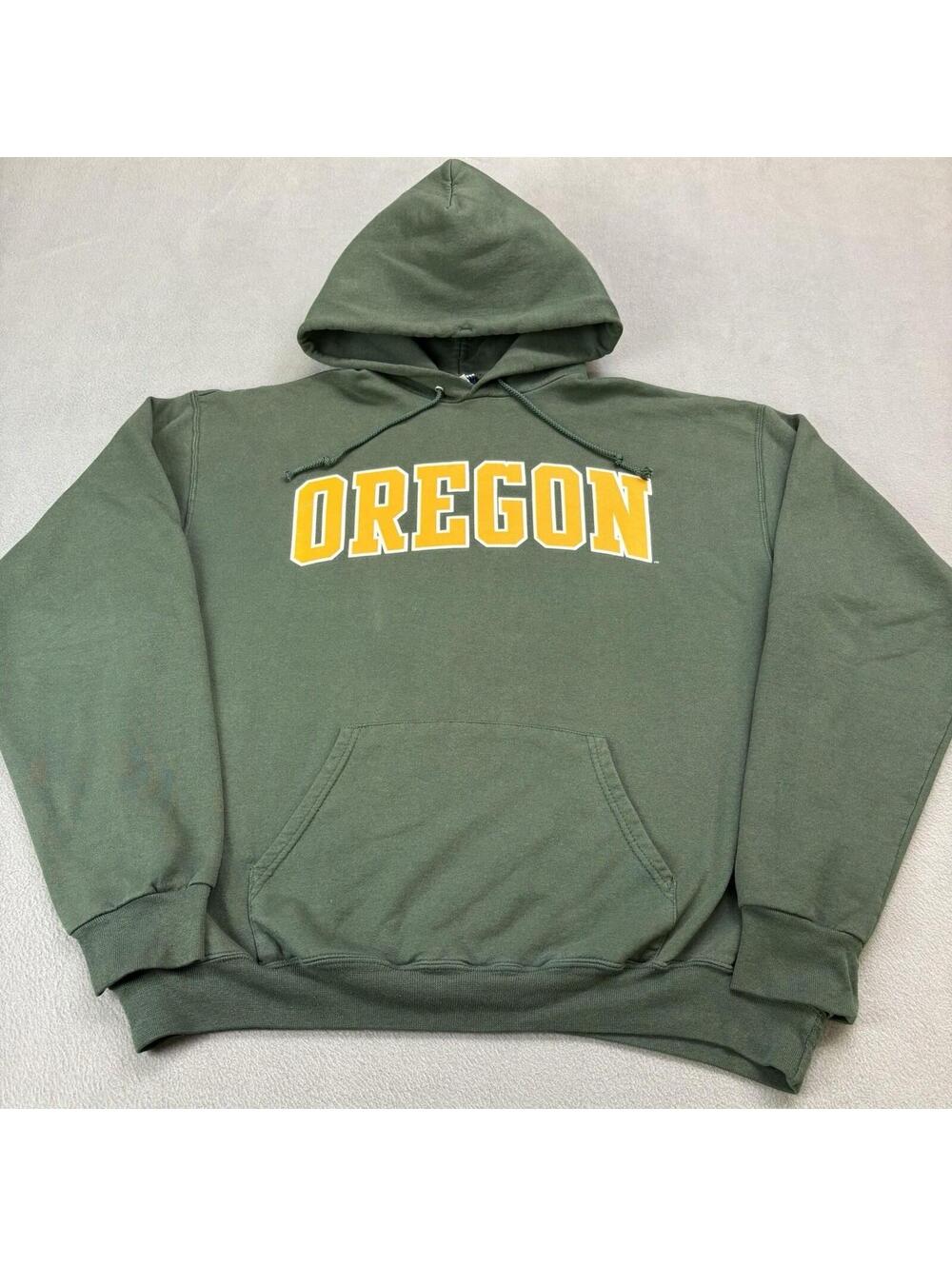 Vintage University Of Oregon Ducks Champion Hoodie Size Large Green